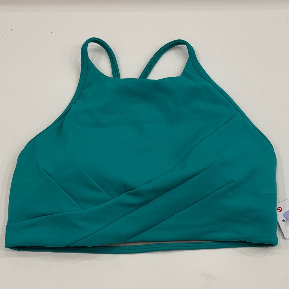 lululemon athletica Green Wrap Front Flow Y Sports Bra